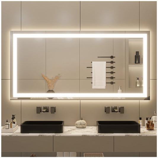 Modern Bathroom Mirrors for Wall - 72” White Mirror for Bathroom