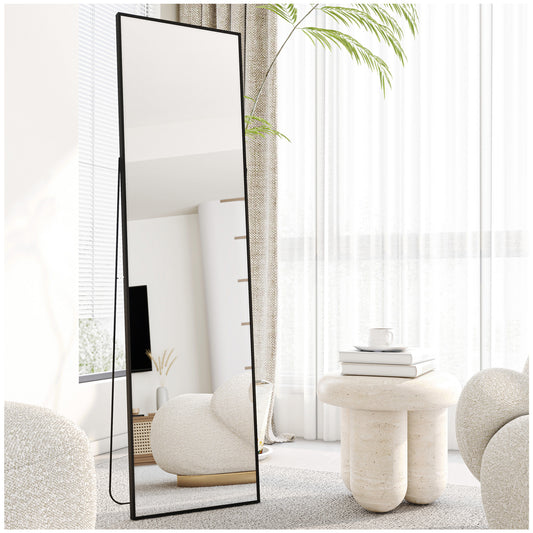 Floor & Full Length Mirrors - 59” Black Full Body Mirror for Bedroom