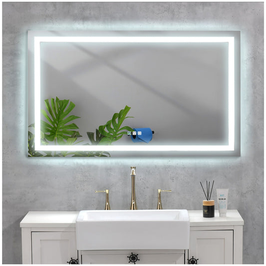 Modern LED Bathroom Mirrors - 32” White Vanity Mirror with Lights
