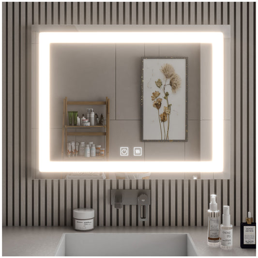 LED Mirror for Bathroom - White 36” Bathroom Mirror with Lights