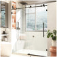 Sliding Framed Shower Glass Door - Matte Black Aluminum Shower Panels