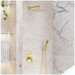 High Pressure Shower Heads - 10” Gold Shower Head and Handle Set