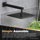 Shower Faucets - 12” Matte Black Shower Head and Handle Set