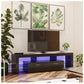 Modern TV Stand with LED Lights - 63” Black TV Entertainment Center