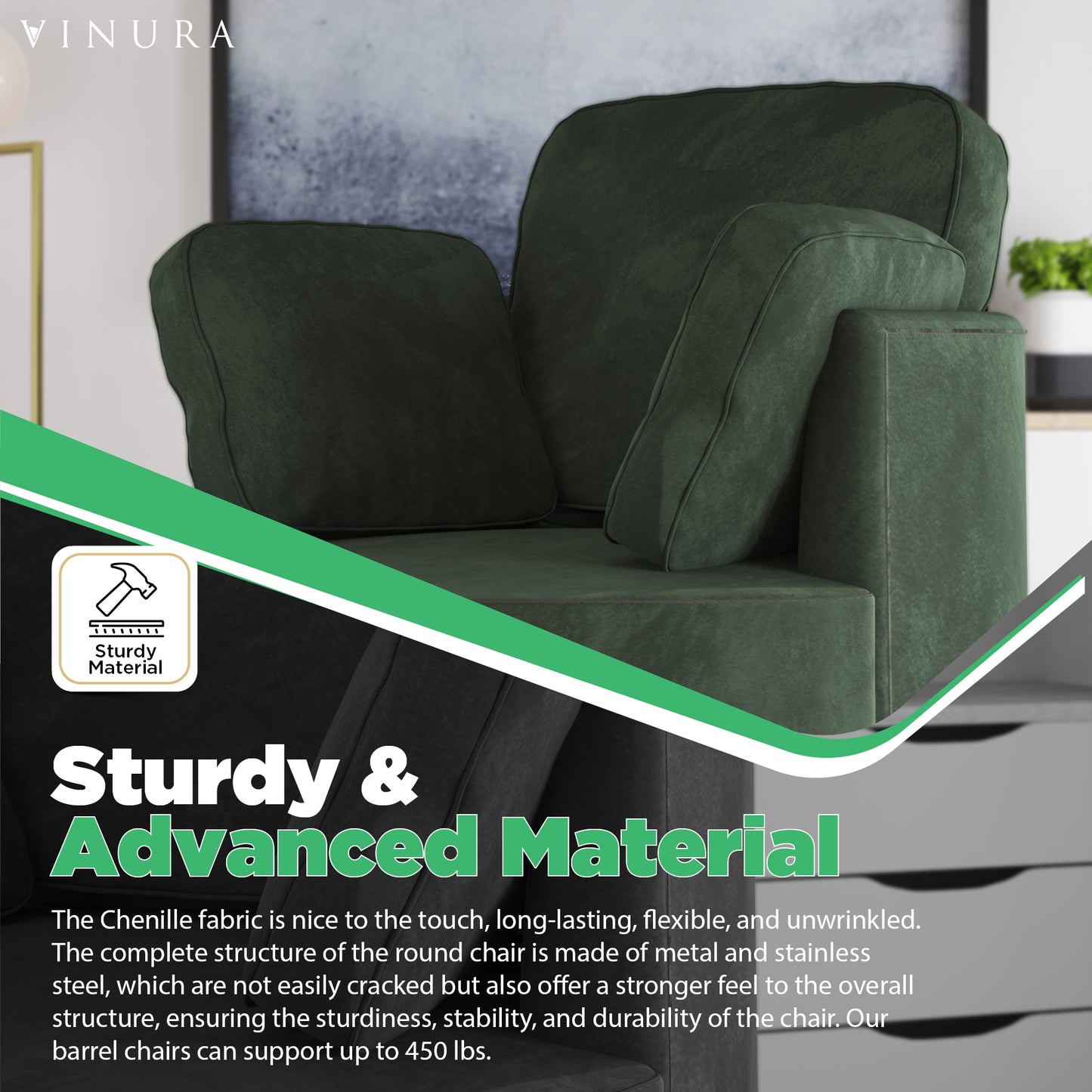 Swivel Accent Chair - Green 360 Degree Swivel Oversized Round Chair