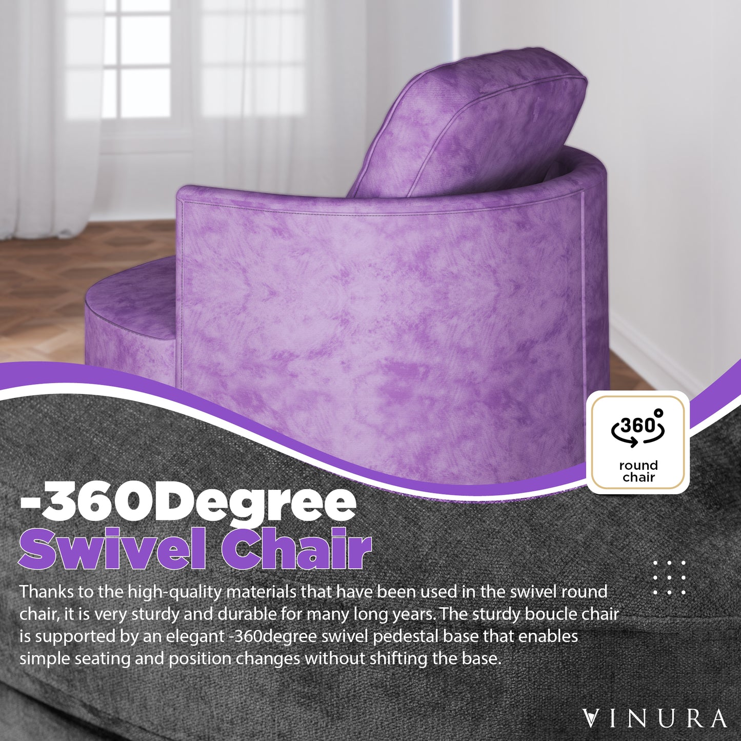 Velvet Living Room Chairs - Modern Purple Accent Reading Chair