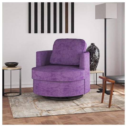 Velvet Living Room Chairs - Modern Purple Accent Reading Chair