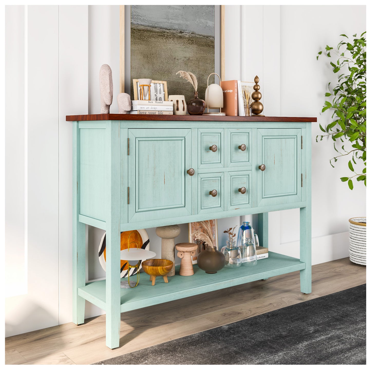 Kitchen Console Tables - 46” Sideboard Storage Cabinet