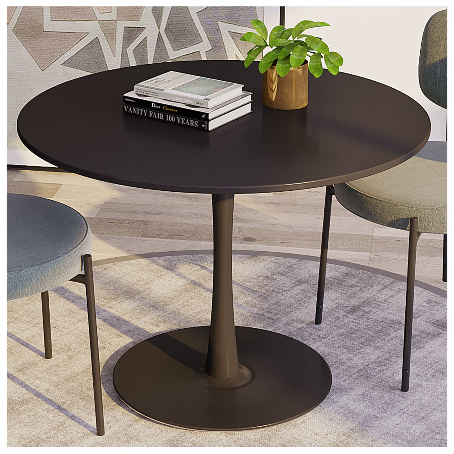 Round Dining Table - 42” Black Dining Table