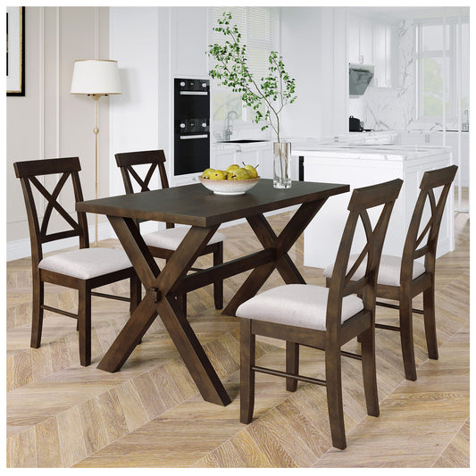 Kitchen Tables for 4 - Wood Dining Table Set Brown