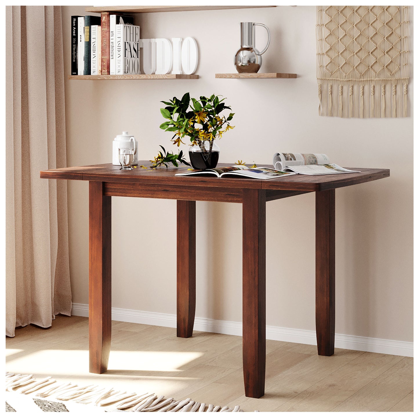 Farmhouse Dining Tables - Brown Drop Leaf Table 30 Inches