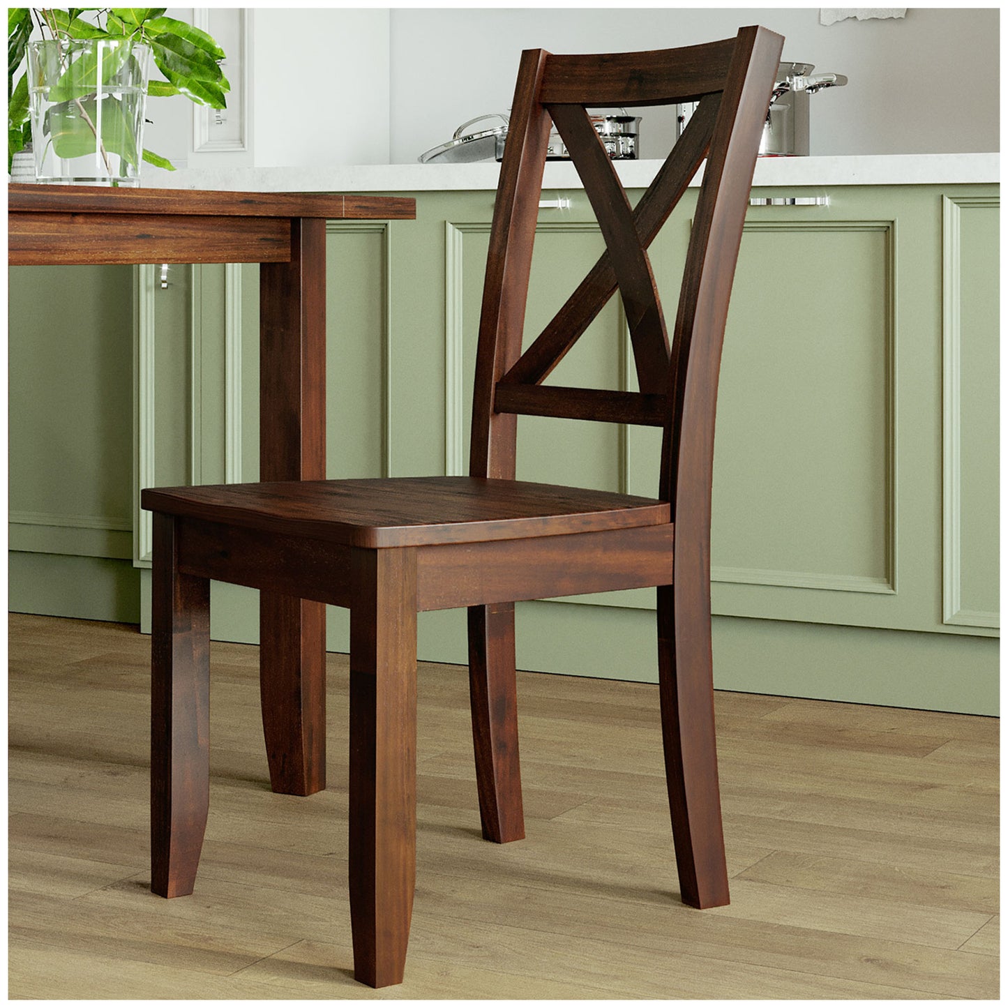 Farmhouse Crossback Dining Chair  - Brown Kitchen Dining Chair