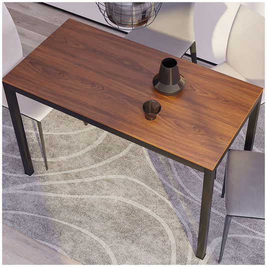 Kitchen Wood Dining Table - Dark Brown Party Table 47 Inch