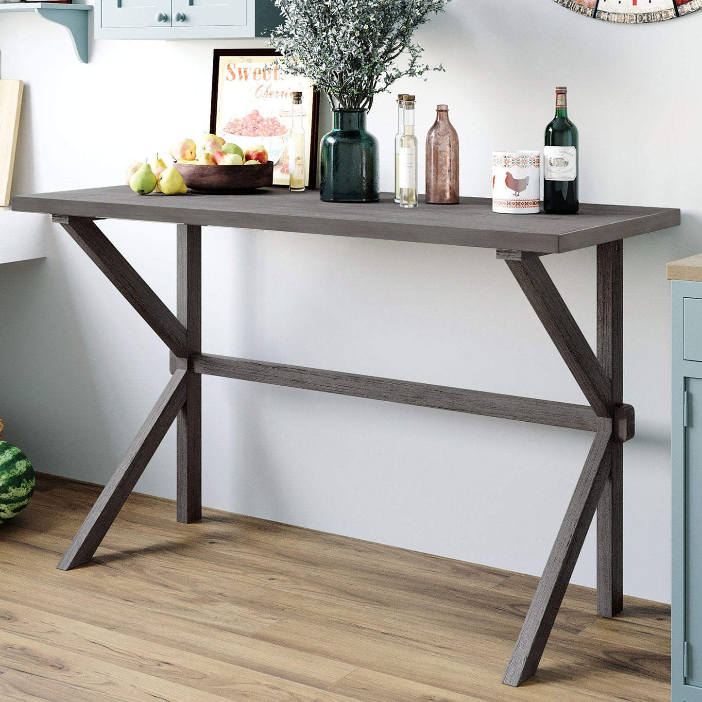 Kitchen Tables for Small Spaces - Gray Colored Dinner Tray Table