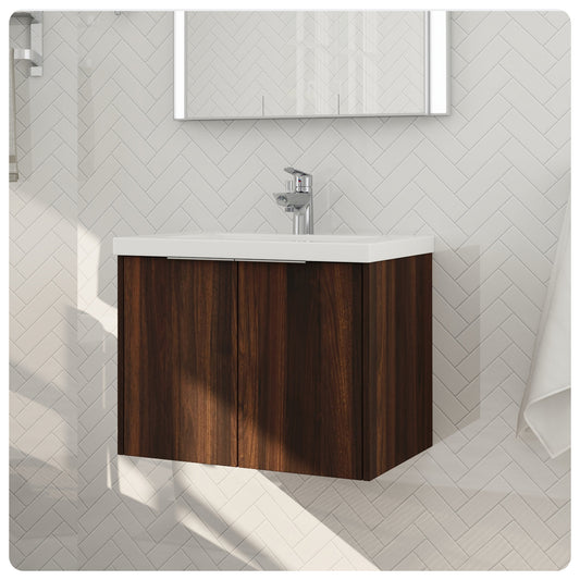 Floating Bathroom Vanity - Brown  Bathroom Sink Vanity