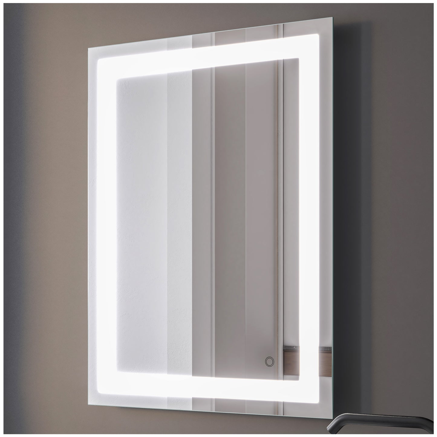 Vanity Mirror with Lights - Silver Led Bathroom Mirror 24x30 Inches