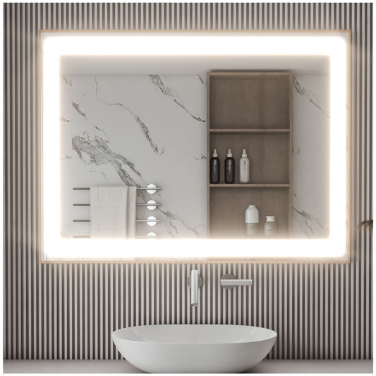 Modern LED Mirror for Bathroom - Gold 48” Bathroom Mirrors for Wall