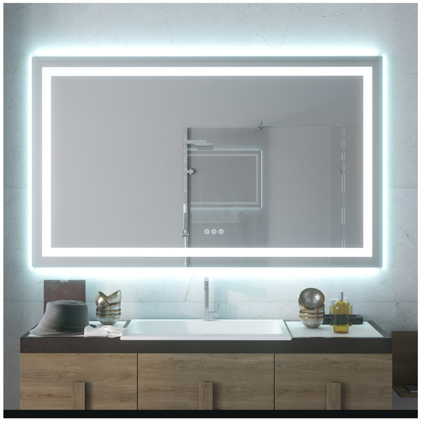 Bathroom Mirrors for Vanity - 60” LED White Wall Mirror Full Length