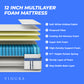 Queen Size Mattress W Hybrid Pocket Coil - Soft Memory Foam 12 Inch