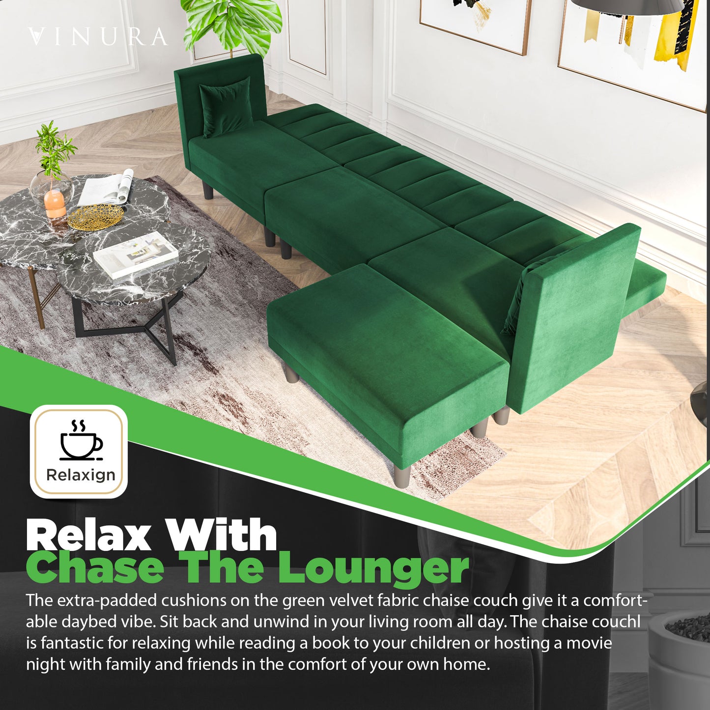 Sectional Sleeper Sofa - Left Side Green Velvet Sectional Sofa 106”