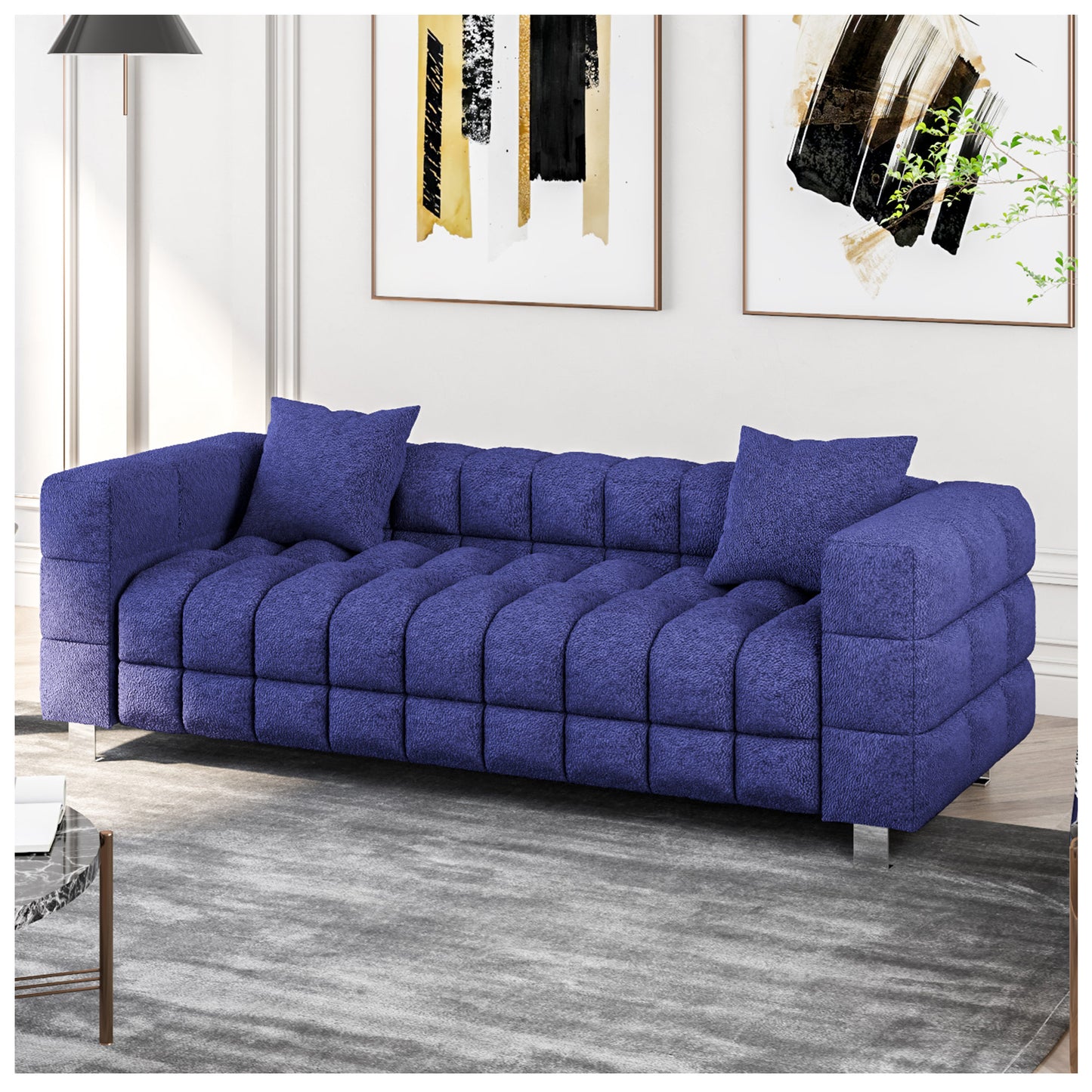 Couches for Living Room Clearance - Navy Blue Cloud Couch 81”