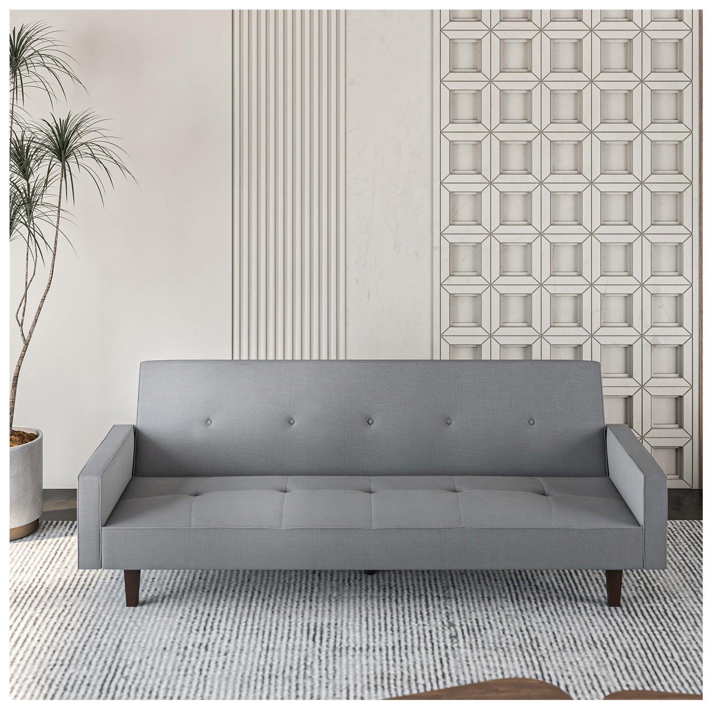 Small Couches for Small Spaces - 75” Light Gray Pull Out Sofa Bed