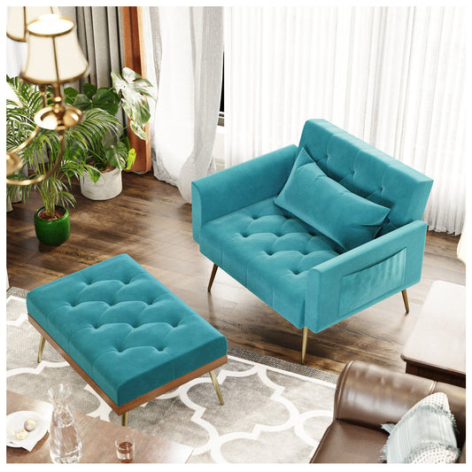 Modern Living Room Chairs - Recliner Teal Accent Reading Chair