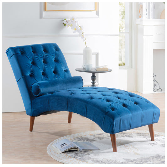 Modern Chairs for Bedroom - Soft Velvet Blue Lounge Chair for Bedroom