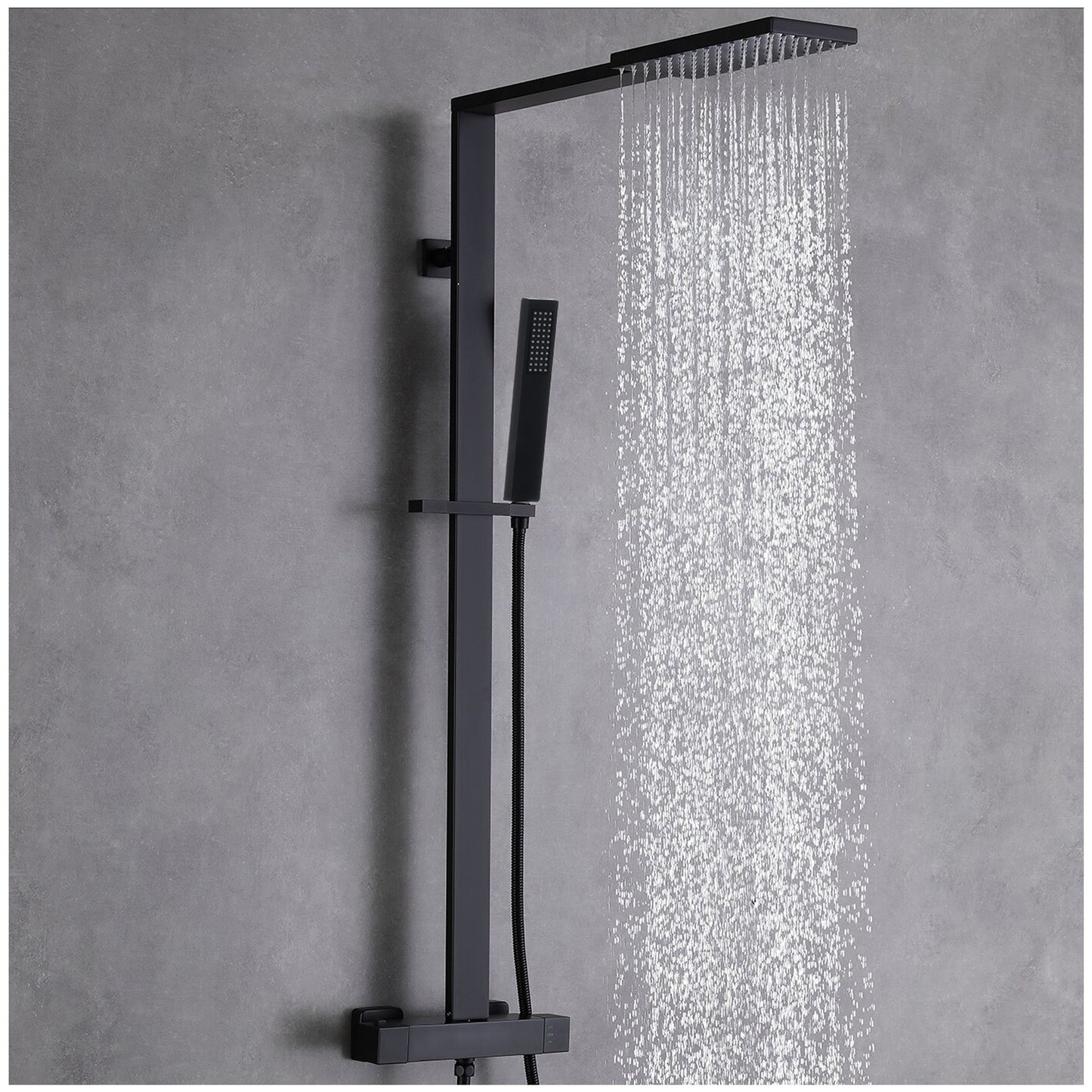 Rain Shower Head with Handheld Spray - Matte Black Shower Head 42”