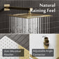 Rain Shower Faucet Set Luxury - Brushed Gold
