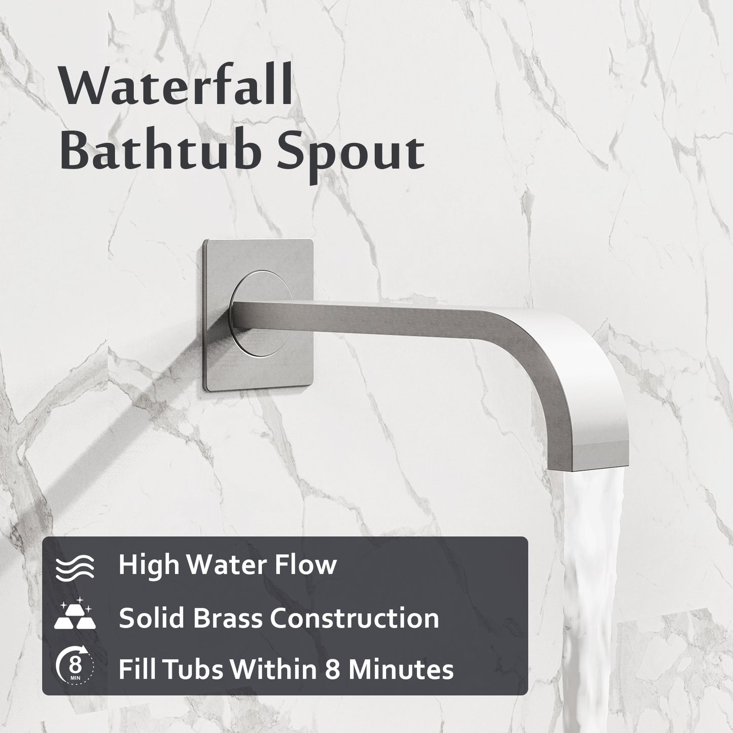 Rain Shower Faucet Set Luxury - Brushed Nickel