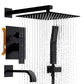 Rain Shower Faucet Set Luxury Matte Black