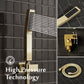 Vinura Brushed Gold Shower Fixtures Luxury Bathroom Rainfall - Brushed Gold