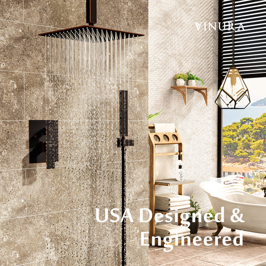 Rainfall Ceiling Mount Overhead Shower System Luxury - Oil Rubbed Bronze
