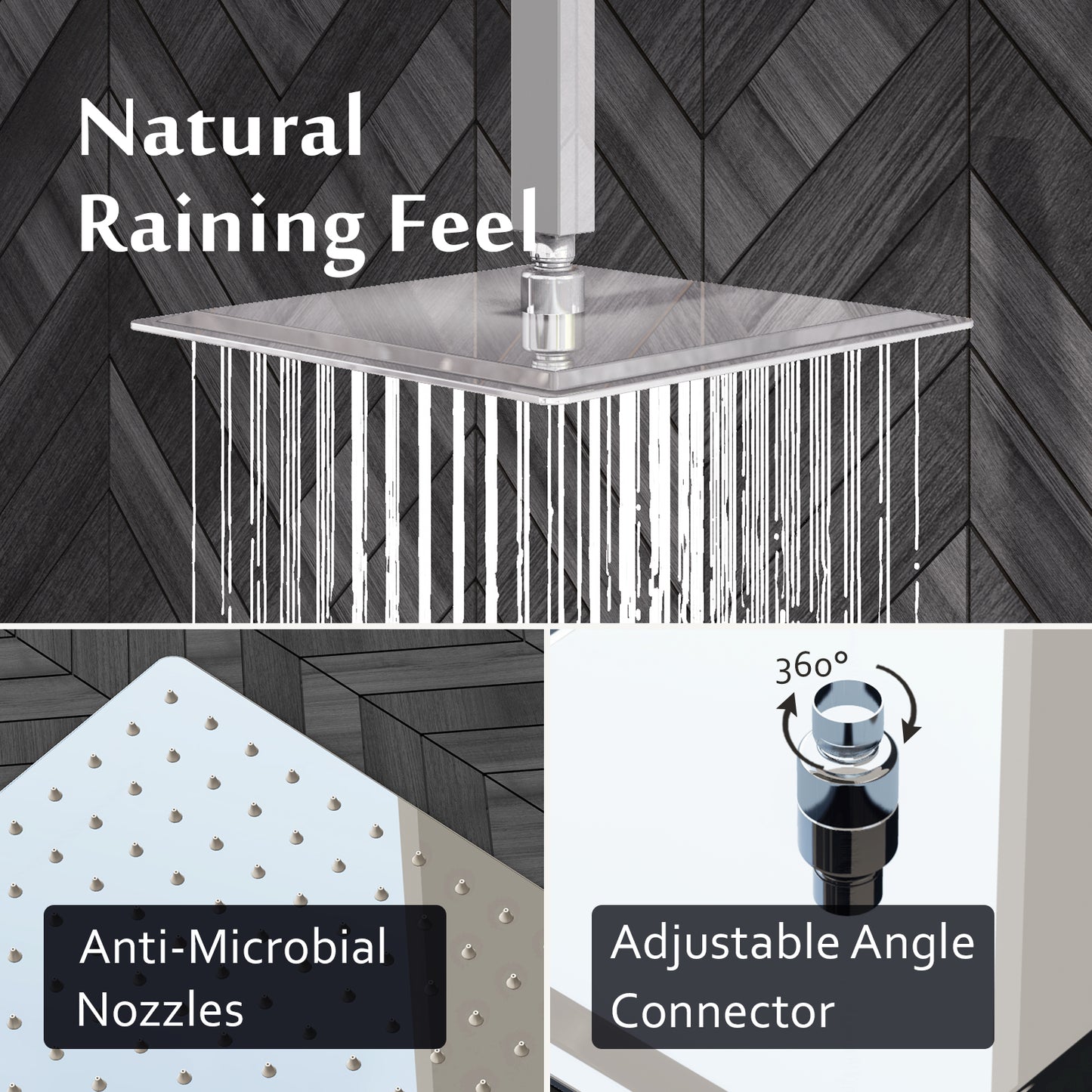 Rainfall Ceiling Mount Overhead Shower System Luxury - Polished Chrome