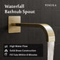 Luxury Shower Valve And Trim Kit Waterfall - Brushed Gold