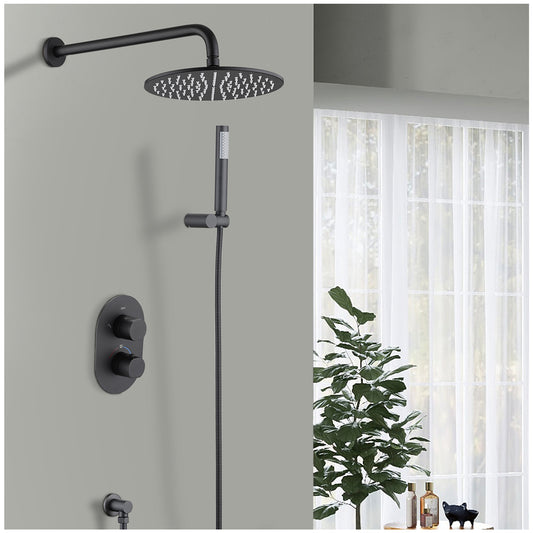 Rain Setting Shower Heads - Matte Black Shower Head and Handle Set