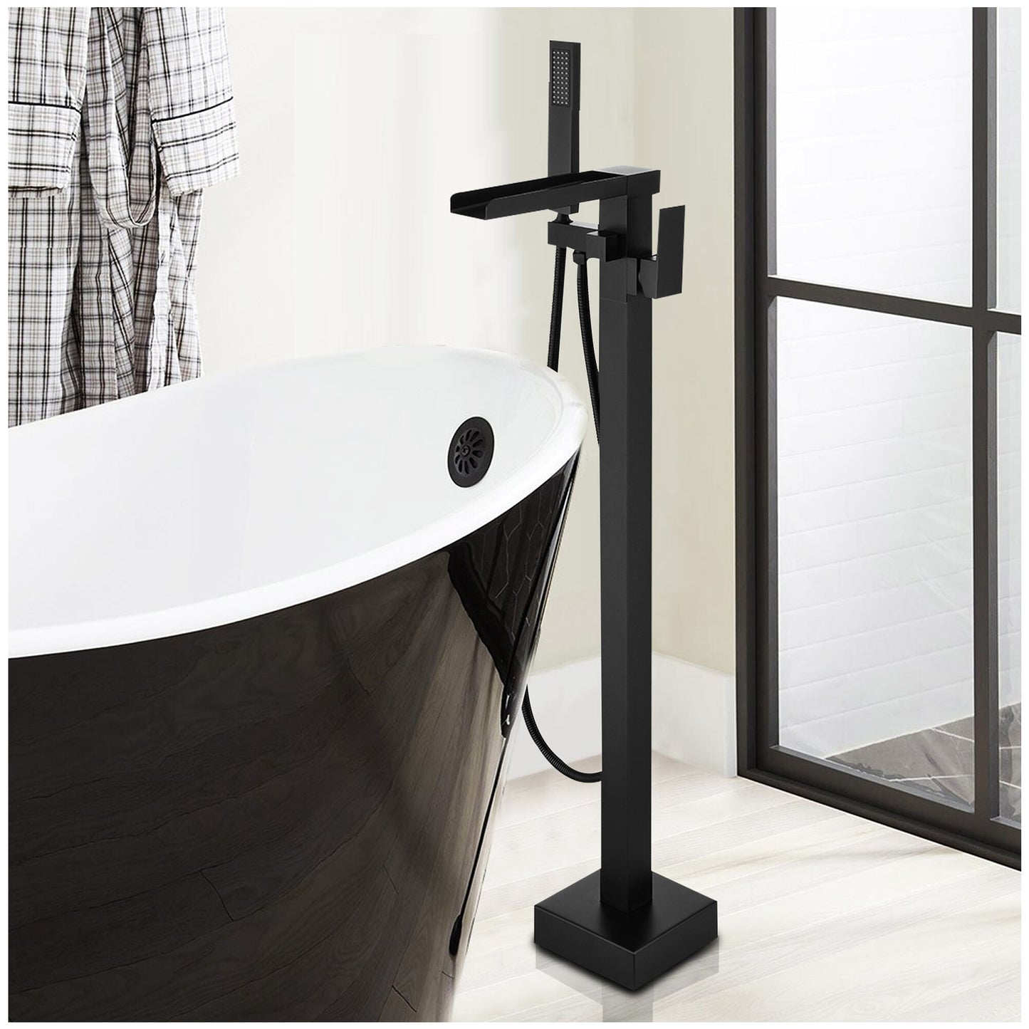 Free standing tub Faucet - Matte Black Bathtub Faucet Set 59” Hose