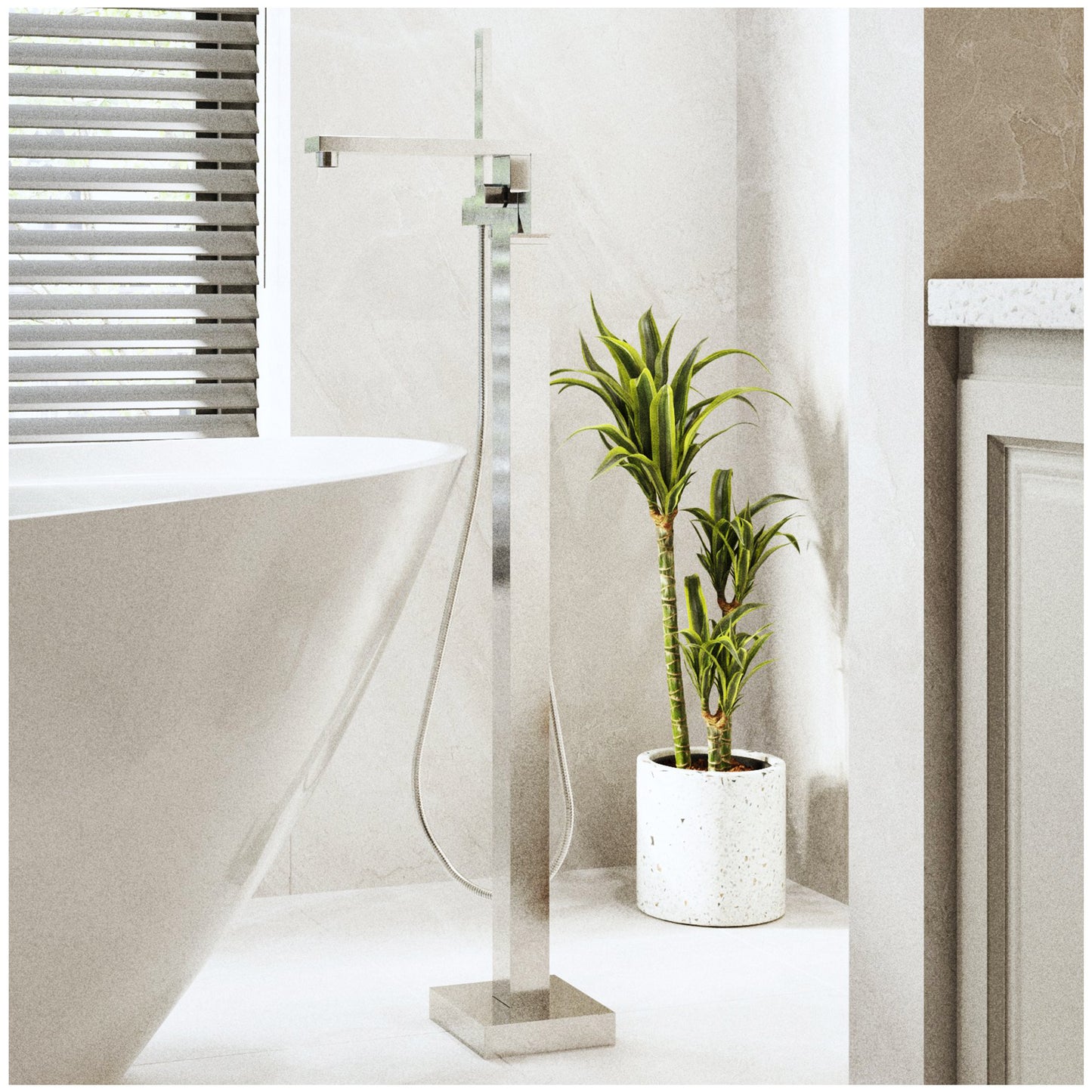 Bathtub Freestanding Faucet - Brushed Nickel Bath Tub Shower