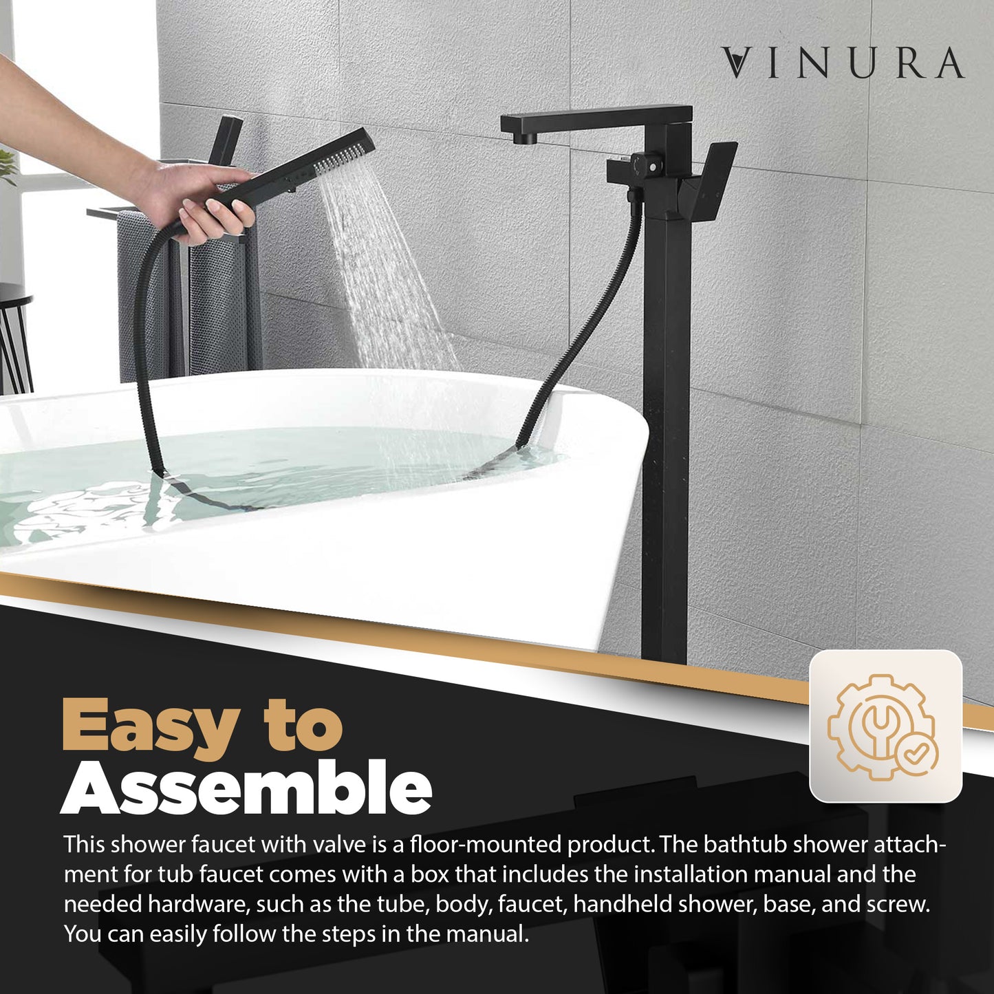 Free Standing Bathtub Faucets - Matte Black Clawfoot Tub Faucet Set