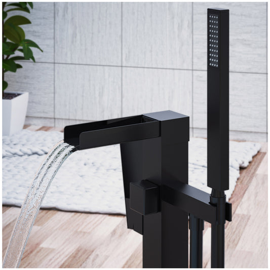 Bathtub Freestanding Faucet - Black Floor Tub Faucet 59 Inch