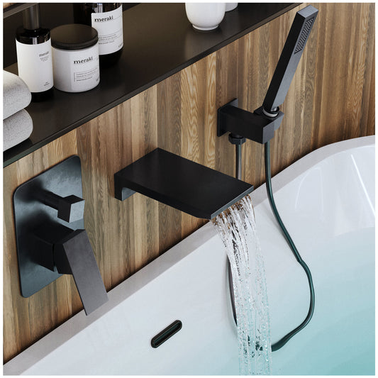 Rain Shower Head with Handheld Spray - Matte Black Rain Shower Head